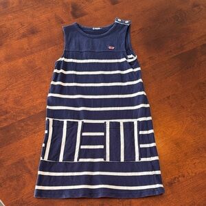 Vineyard vines Navy and White Striped Kids Dress